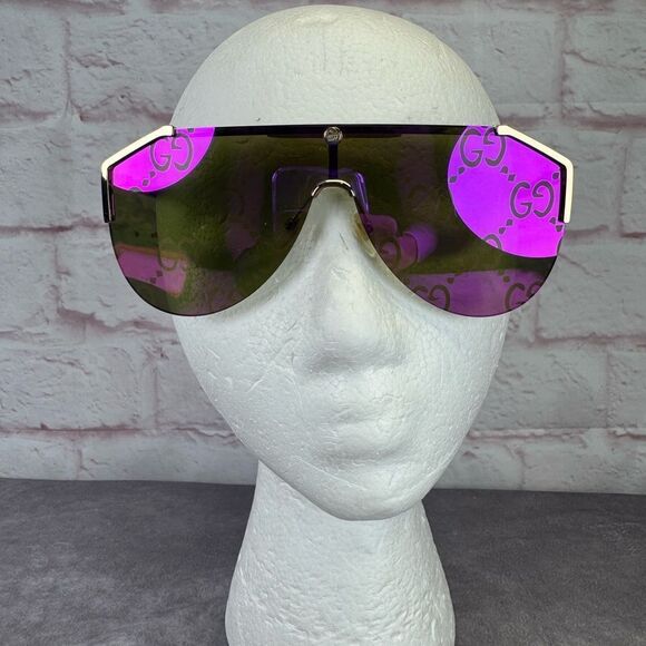 Gucci Women's 63mm Pilot Logo Gradient Sunglasses - Pink GG0584s - Picture 3 of 15